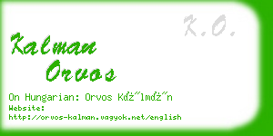 kalman orvos business card